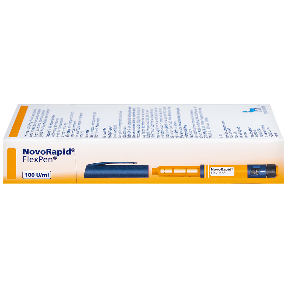 Bút tiêm Novorapid FlexPen 100U/ml Novo Nordisk kiểm soát đường huyết (5 cây x 3ml)