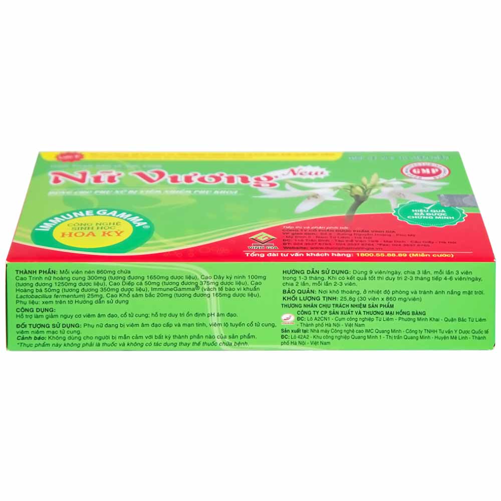 Viên giảm viêm âm đạo Nữ Vương New Vinh Gia (3 vỉ x 10 viên)