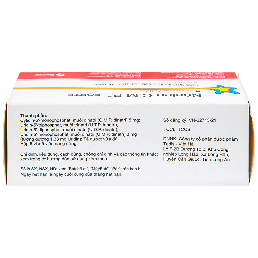 Viên nang cứng Núcleo C.M.P Forte Ferrer điều trị bệnh lý thần kinh ngoại biên (6 vỉ x 5 viên)