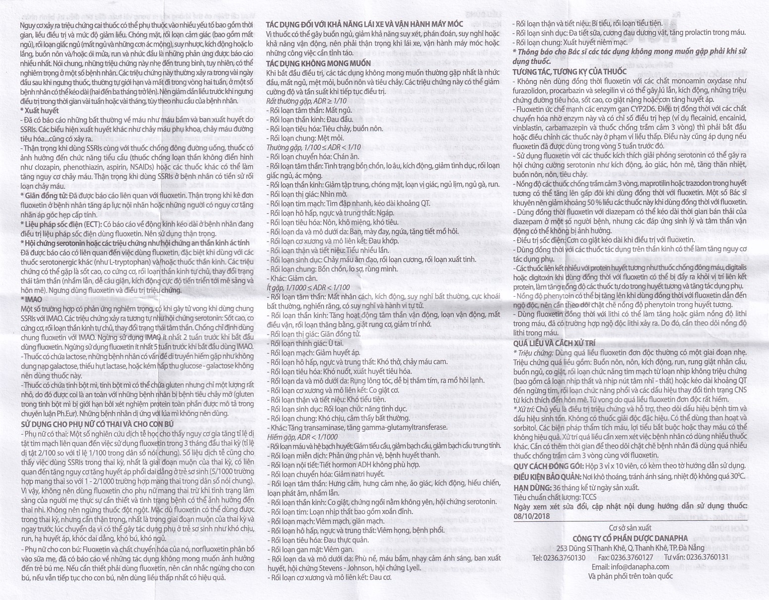 Viên nang cứng Nufotin 20mg Danapha điều trị bệnh trầm cảm (3 vỉ x 10 viên)