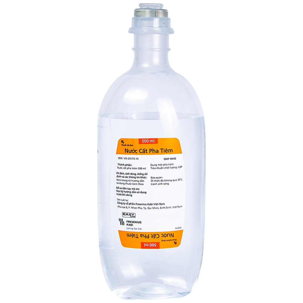 Nước Cất Pha Tiêm Fresenius Kabi làm dung môi để hòa chất tiêm (20 chai x 500ml)