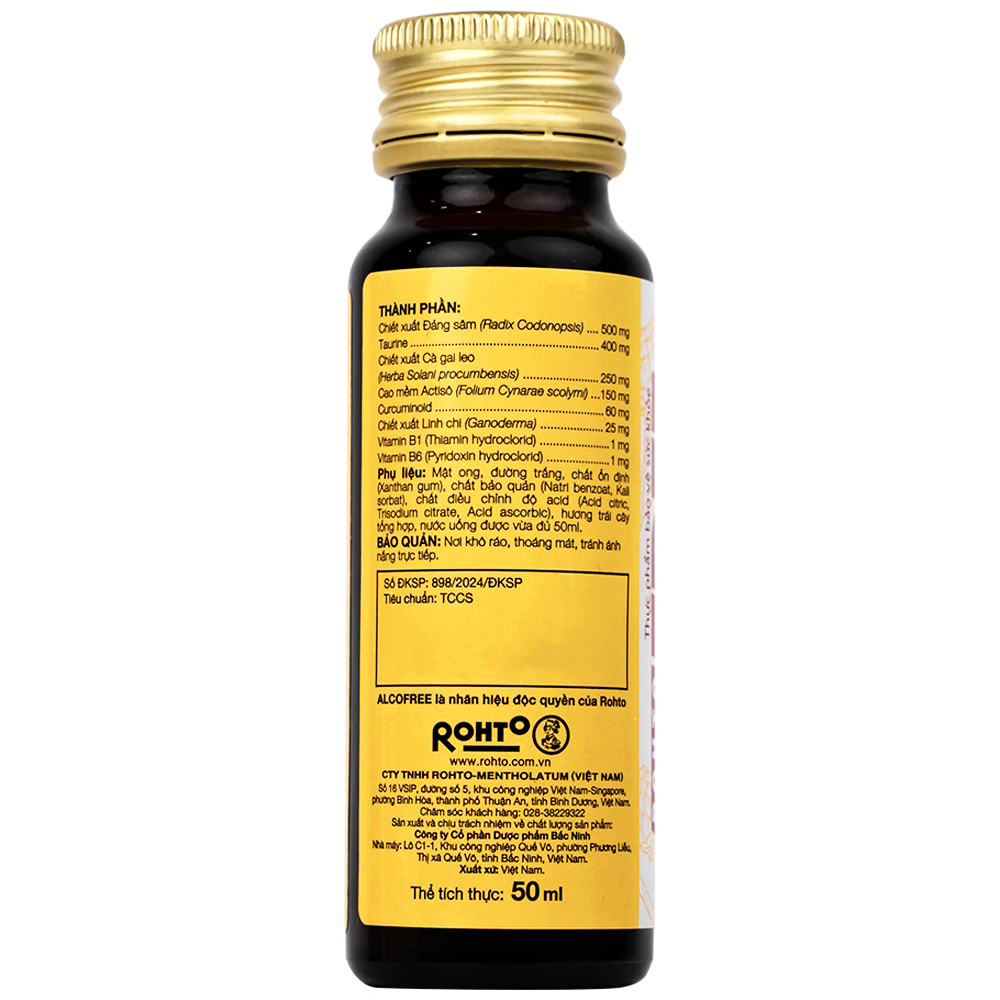 Hỗ trợ hạn chế tác hại của rượu bia Alcofree Rohto (50ml)