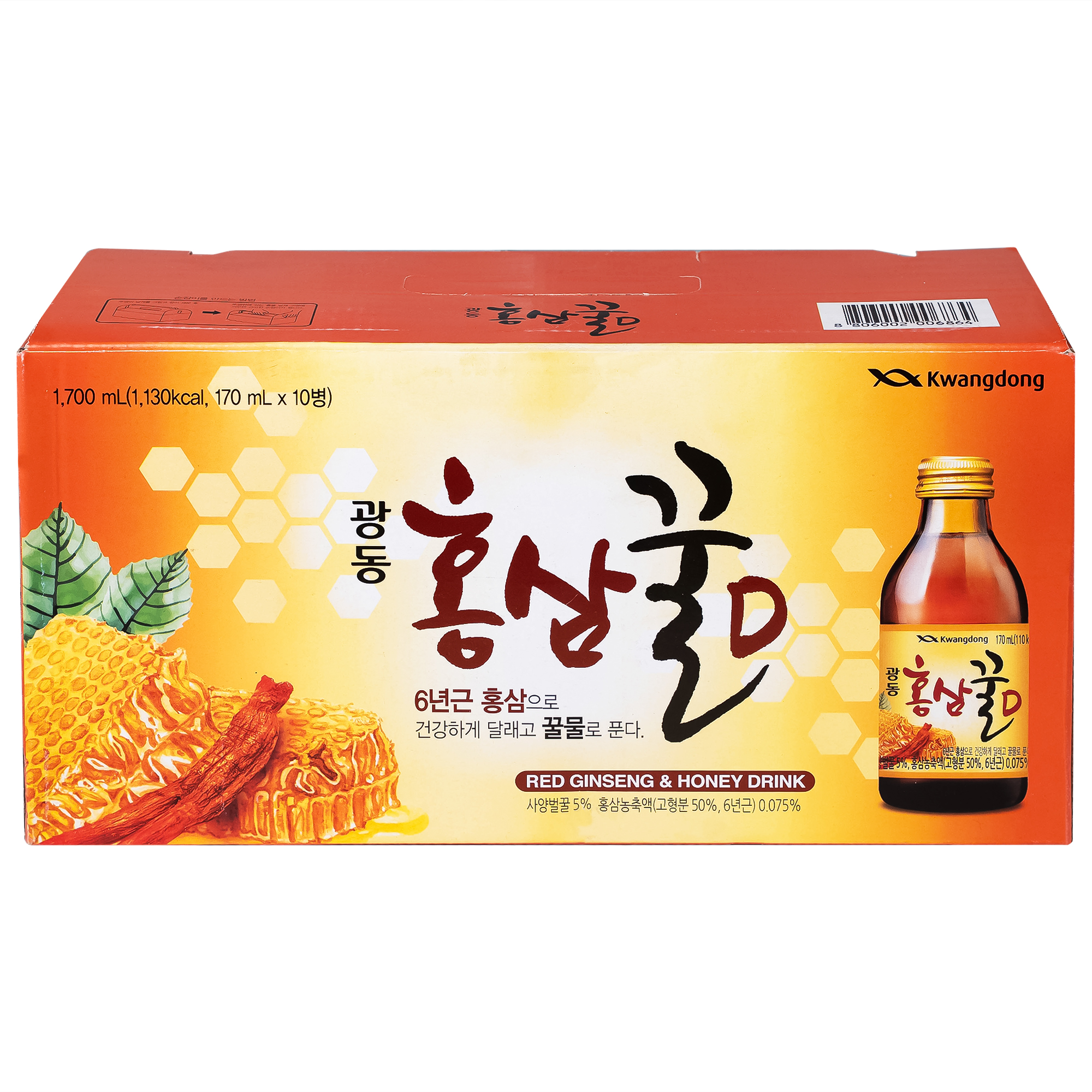 Nước Hồng Sâm Mật Ong Kwangdong (10 chai x 170ml)