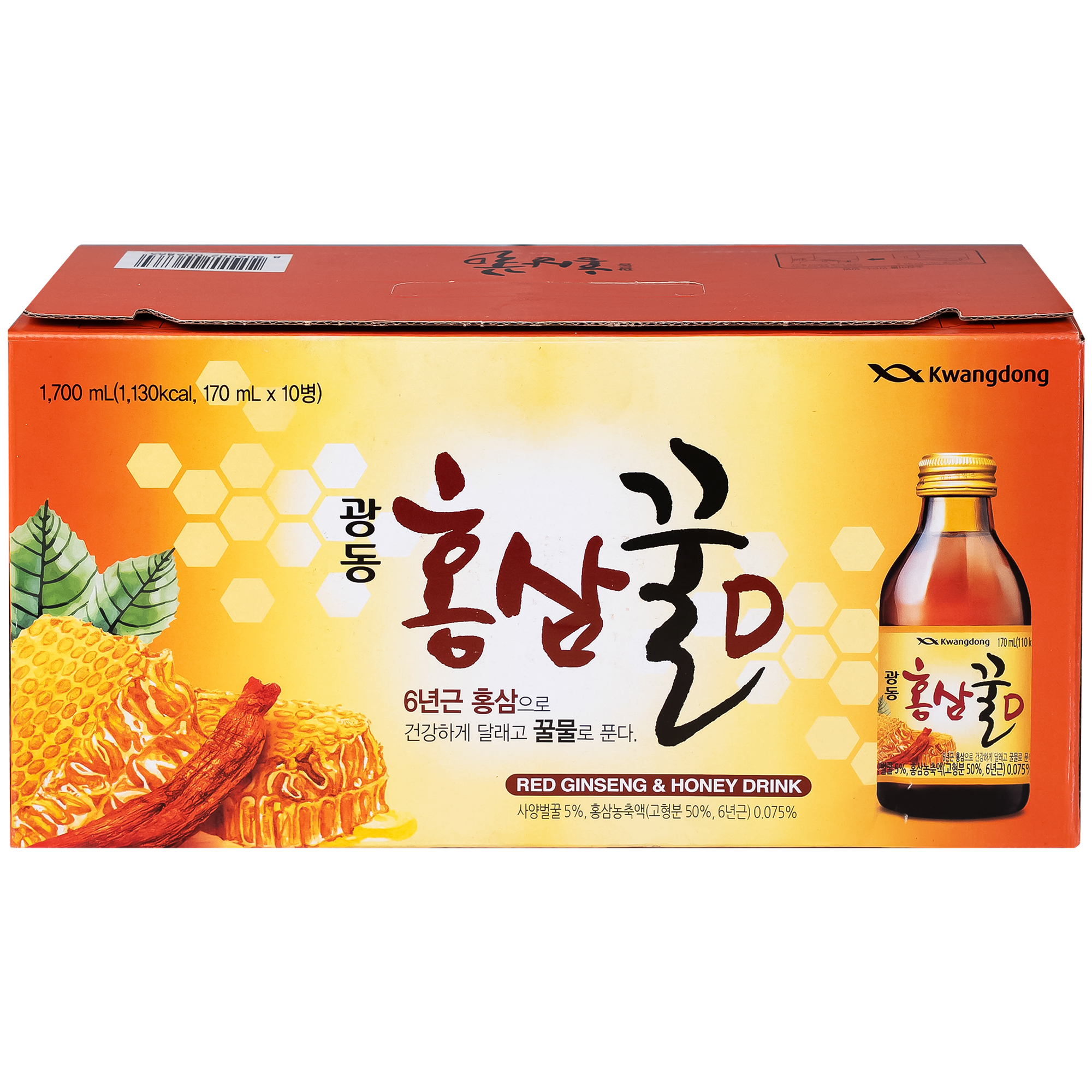 Nước Hồng Sâm Mật Ong Kwangdong (10 chai x 170ml)