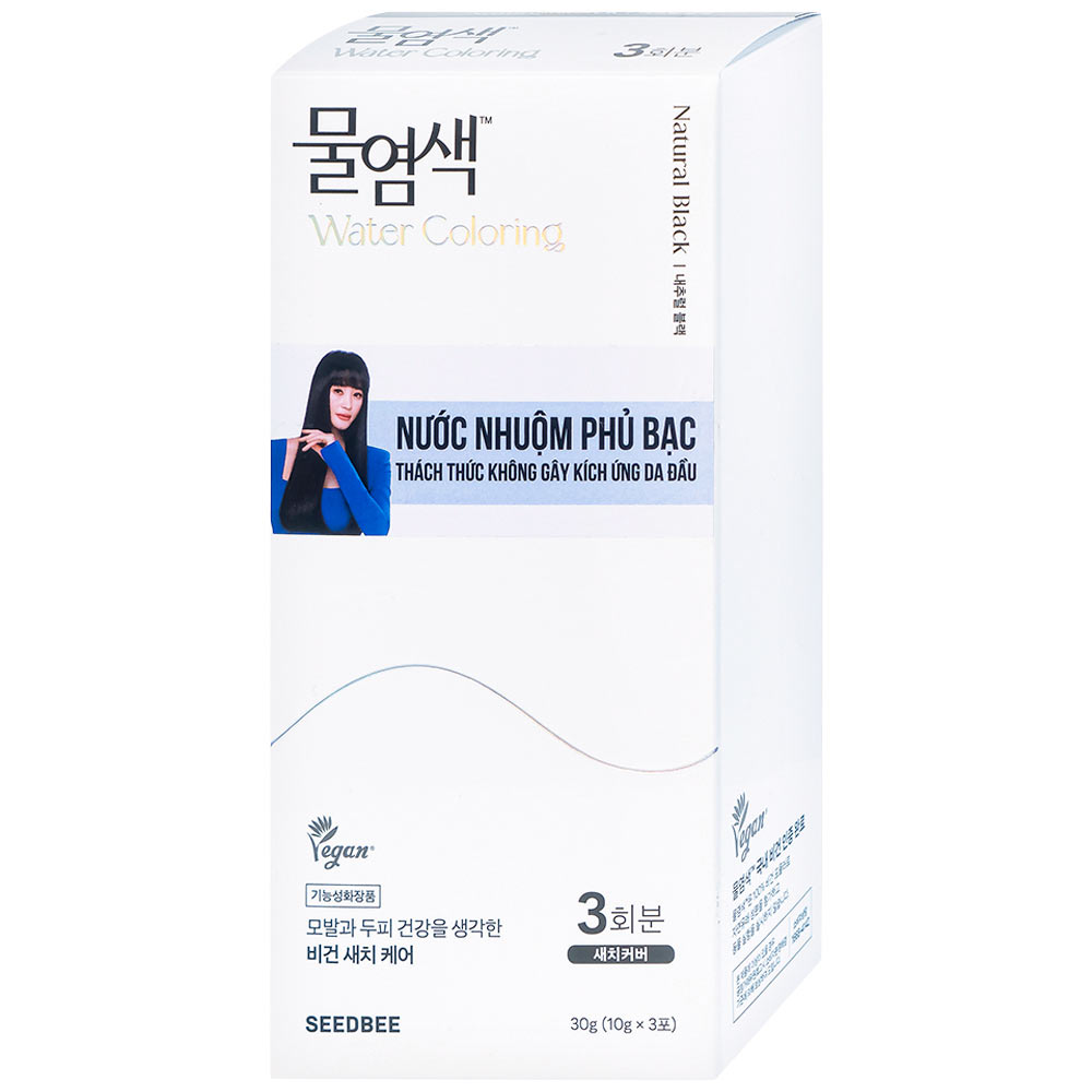 Nước nhuộm phủ bạc đen tự nhiên Seedbee Water Coloring Natural Black NBIYAN (30g)