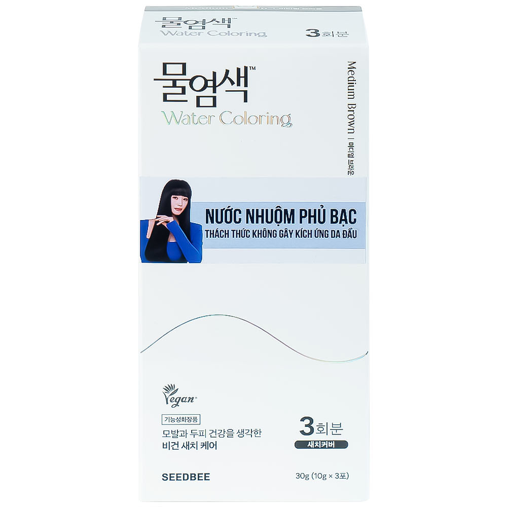 Nước nhuộm phủ bạc nâu hạt dẻ Seedbee Water Coloring Medium Brown NBIYAN (30g)
