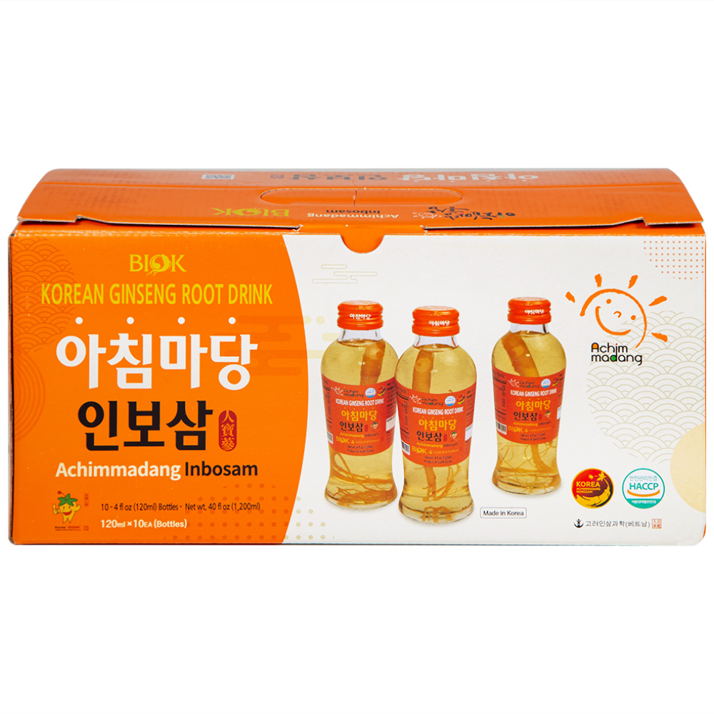 Nước Sâm Nguyên Củ Achimmadang Inbosam Biok Korea Root Drink (10 chai x 120ml)