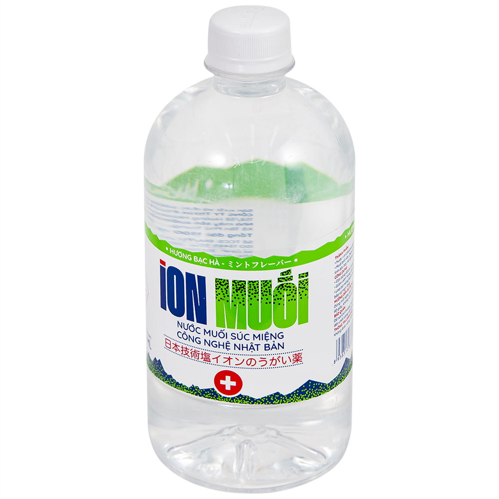 Nước súc miệng Ion muối Fujiwa 680ml hỗ trợ ngăn chặn vi khuẩn, giảm viêm họng