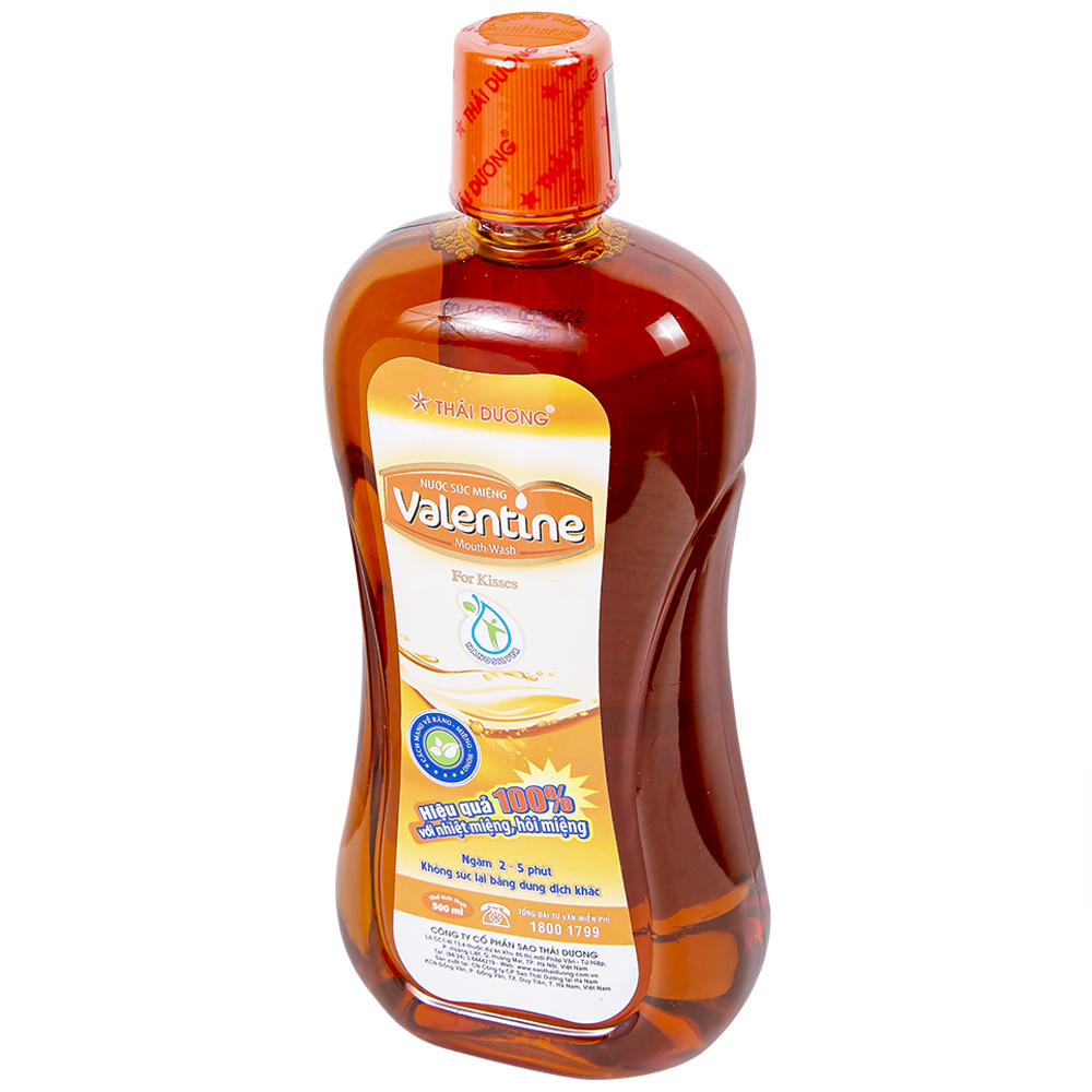 Nước súc miệng Valentine Thái Dương diệt khuẩn, bảo vệ răng miệng (500ml)