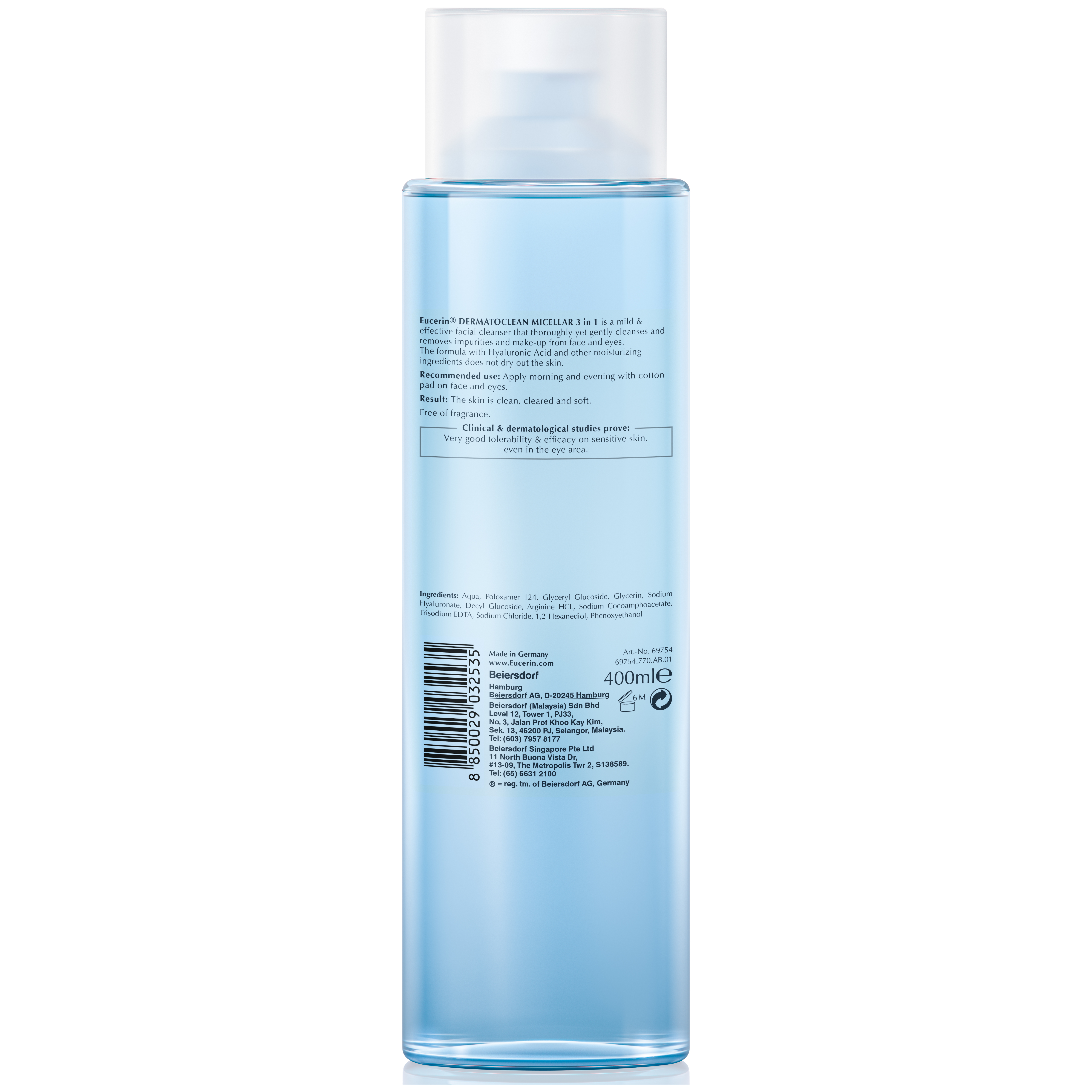 Nước tẩy trang Eucerin Dermato Clean Micellar 3 in 1 dành cho da nhạy cảm (400ml)