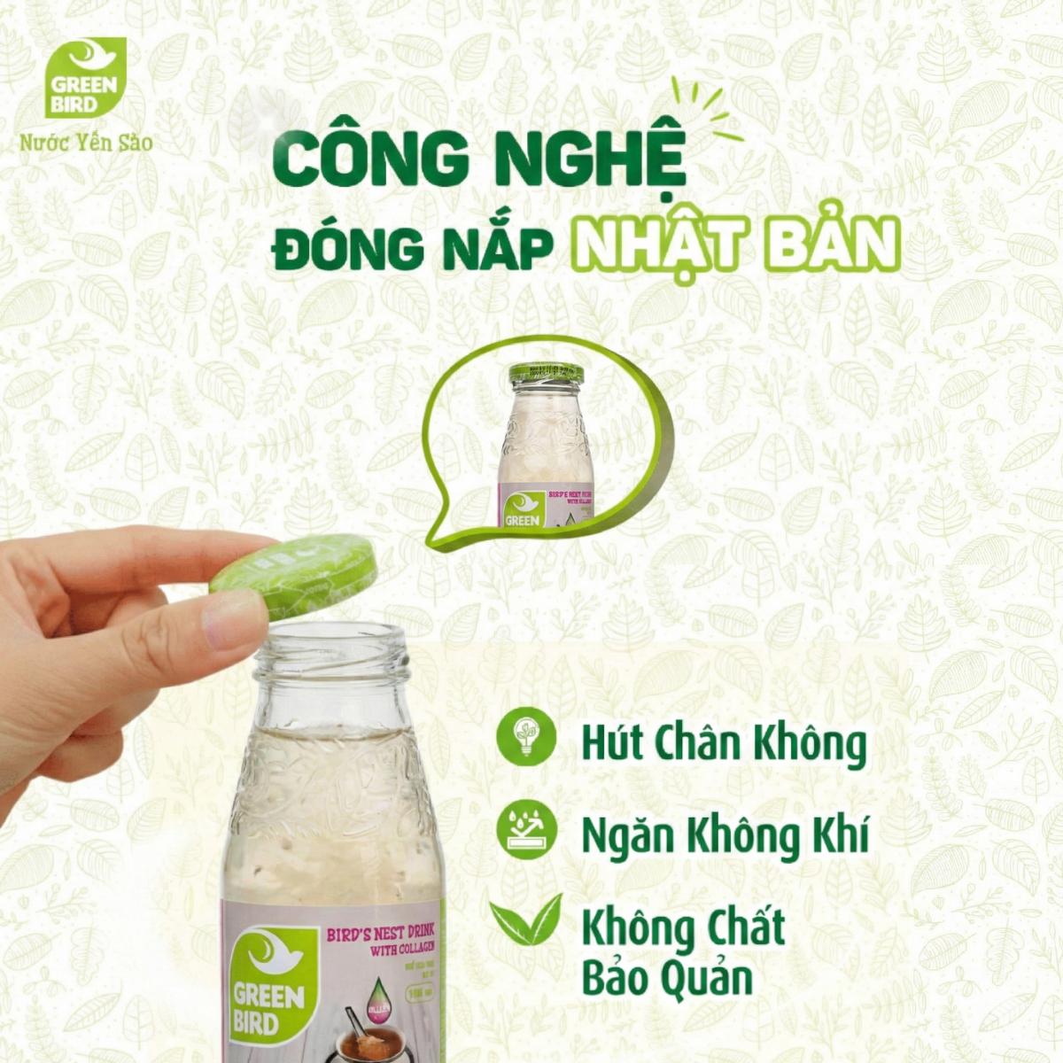 Nước Uống Bổ Dưỡng Yến Sào Collagen Greenbird (6 chai x 185ml)