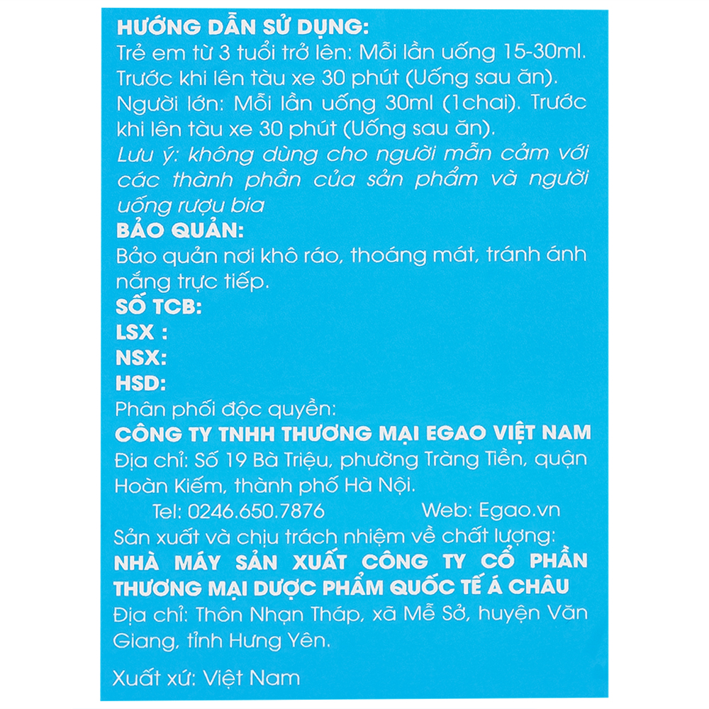 Nước uống Saytauxe (10 chai x 30ml)