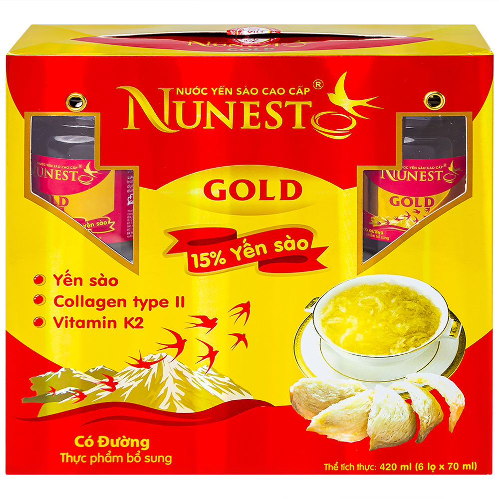 Nước Yến Cao Cấp Nunest Gold (6 hũ x 70ml)