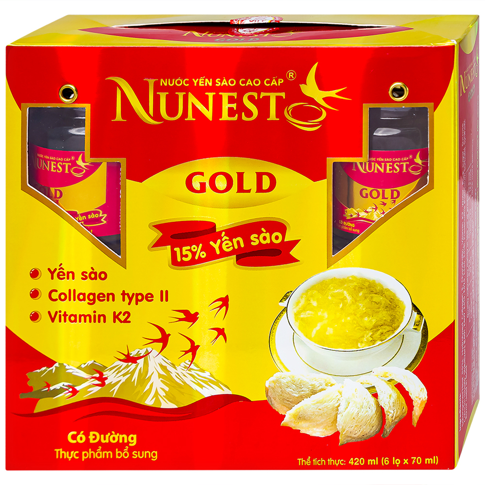 Nước Yến Cao Cấp Nunest Gold (6 hũ x 70ml)