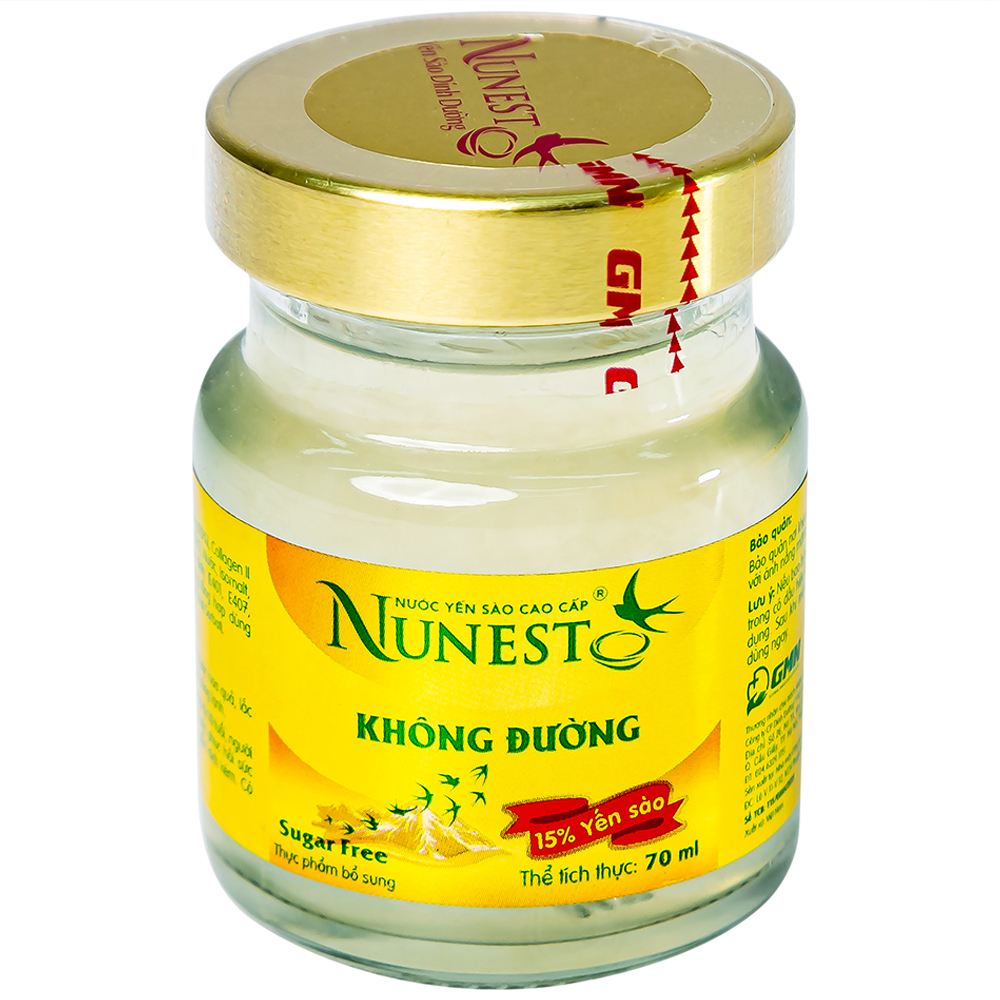 Nước Yến Cao Cấp Nunest Không Đường (6 hũ x 70ml)