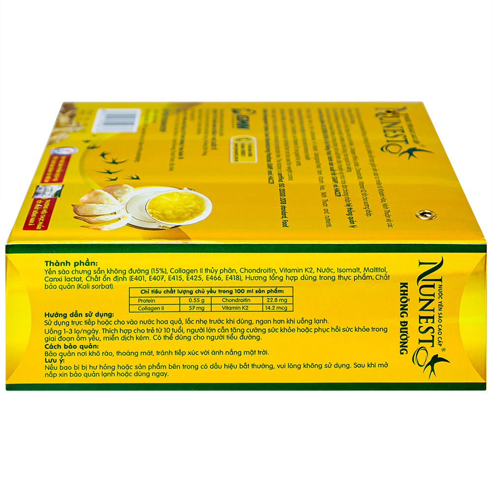 Nước Yến Cao Cấp Nunest Không Đường (6 hũ x 70ml)
