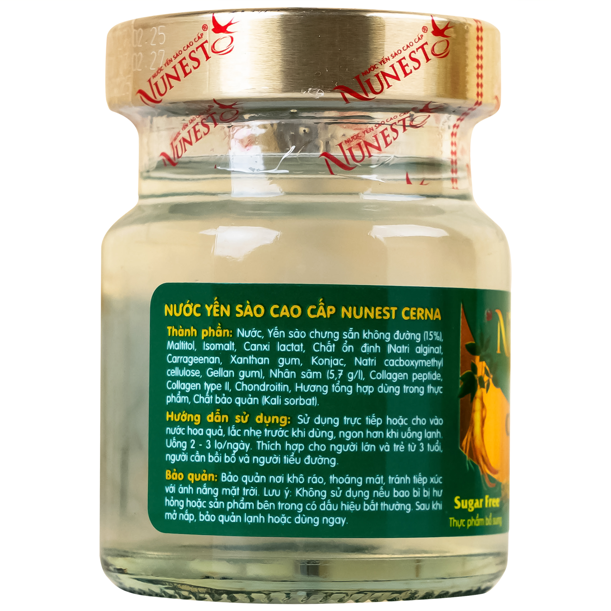 Nước Yến Sào Cao Cấp Nunest Cerna Dành Cho Người Tiểu Đường (6 hũ x 70ml)