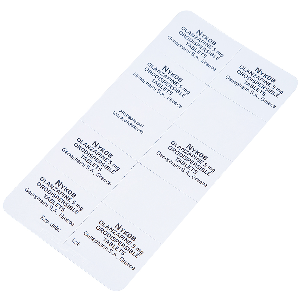Viên nén Nykob 5mg Genepharm SA điều trị tâm thần phân liệt (4 vỉ x 7 viên)