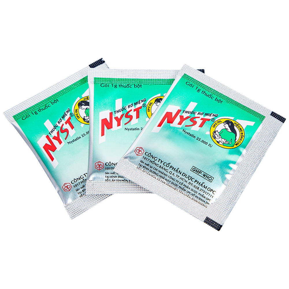 Thuốc rơ miệng Nyst 25.000IU OPC dự phòng và điều trị bệnh Candida miệng (10 gói)