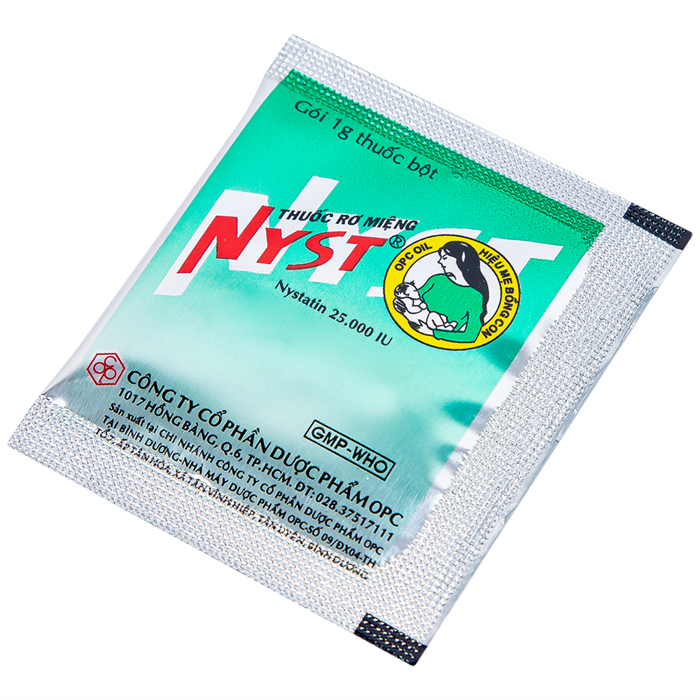 Thuốc rơ miệng Nyst 25.000IU OPC dự phòng và điều trị bệnh Candida miệng (10 gói)