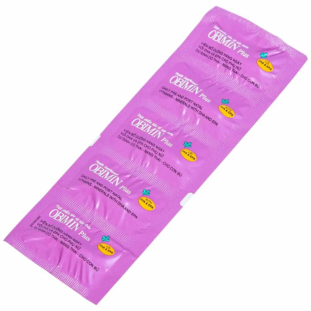 Viên bổ sung vitamin và khoáng chất cho phụ nữ mang thai Obimin Plus (6 vỉ x 5 viên)