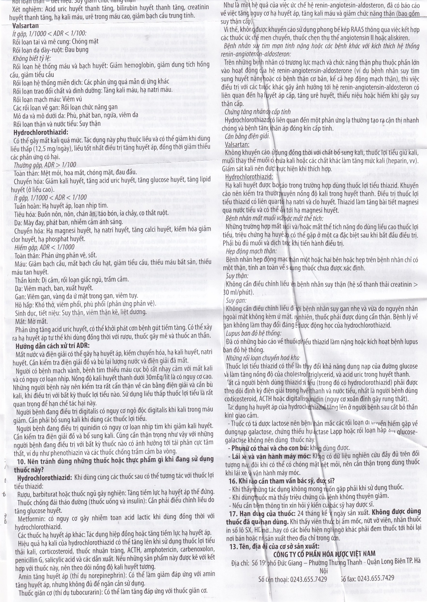 Thuốc Ocedio 80/12,5 VCP điều trị cao huyết áp (5 vỉ x 10 viên)