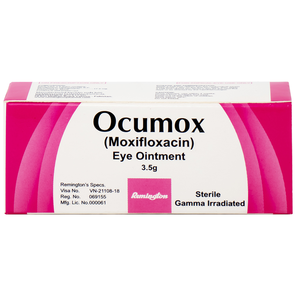 Thuốc mỡ tra mắt Ocumox Remington điều trị viêm kết mạc