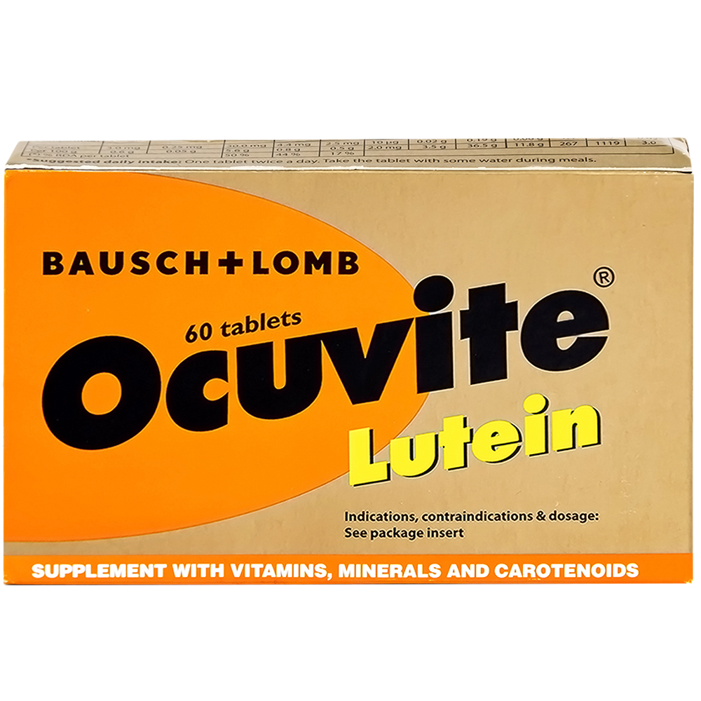 Viên bổ mắt Ocuvite Lutein (3 vỉ x 20 viên)