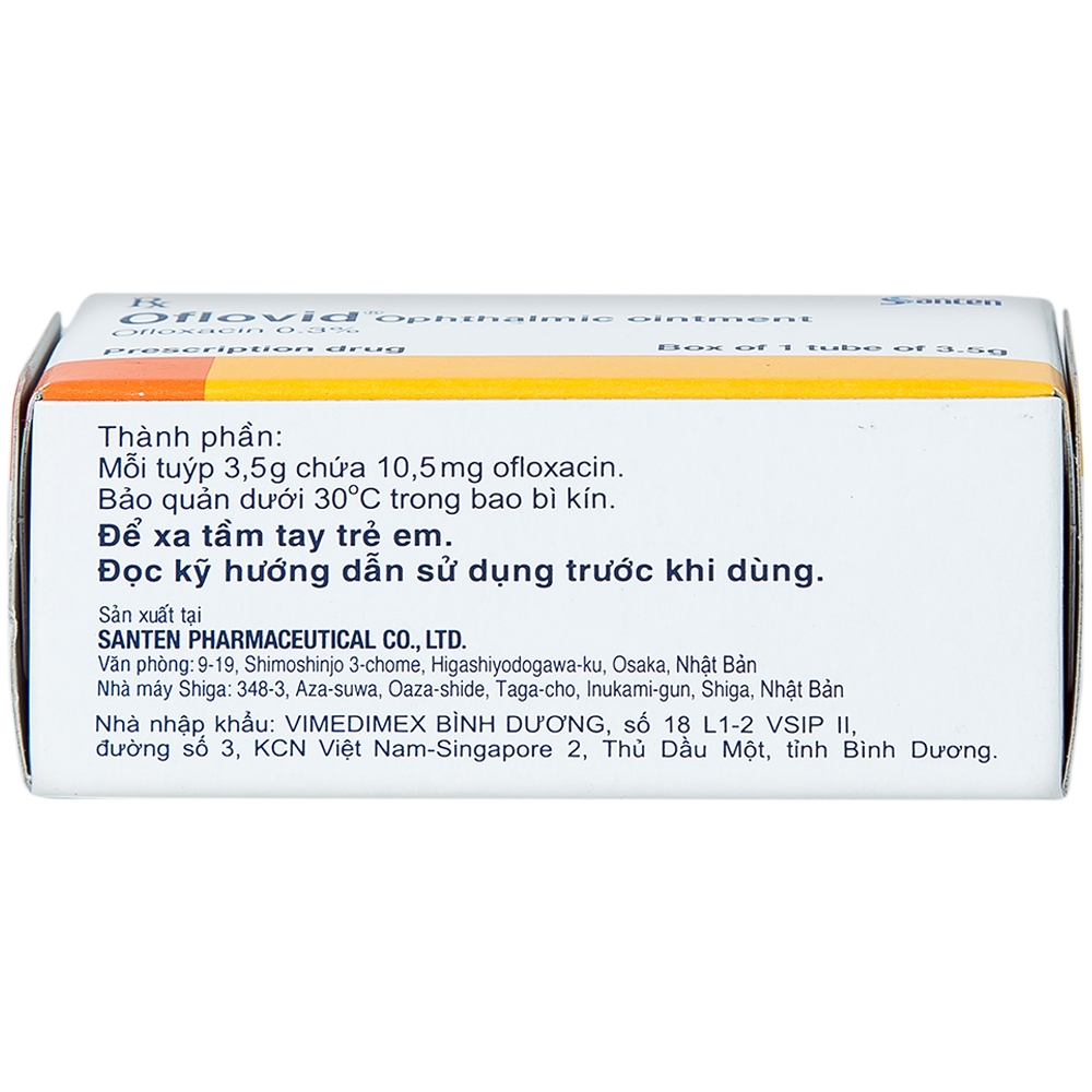 Thuốc mỡ tra mắt Oflovid Ophthalmic ointment Santen điều trị viêm bờ mi, viêm túi lệ, lẹo (3.5g)