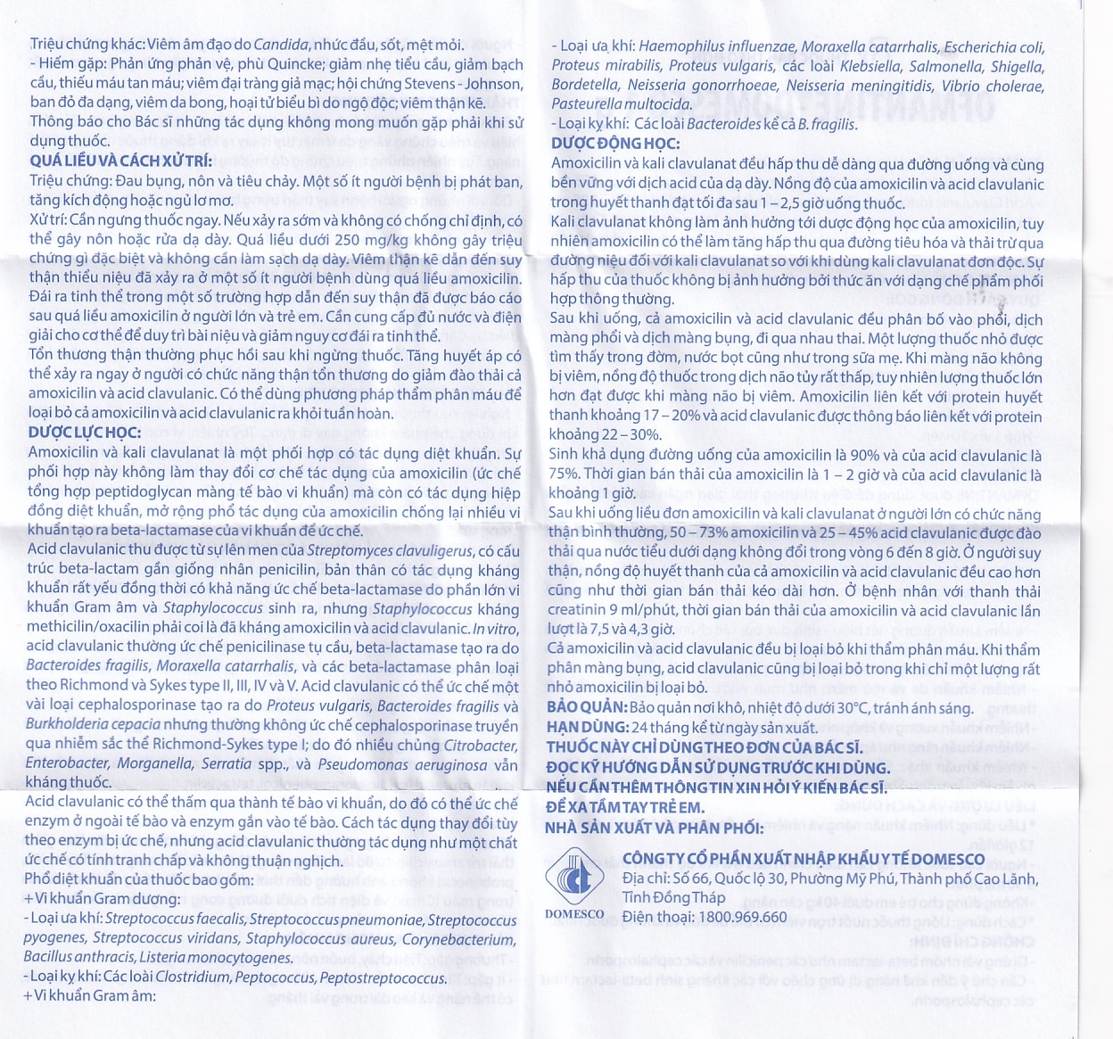 Thuốc Ofmantine - Domesco 1g điều trị nhiễm khuẩn đường hô hấp, viêm amidan (2 vỉ x 7 viên)