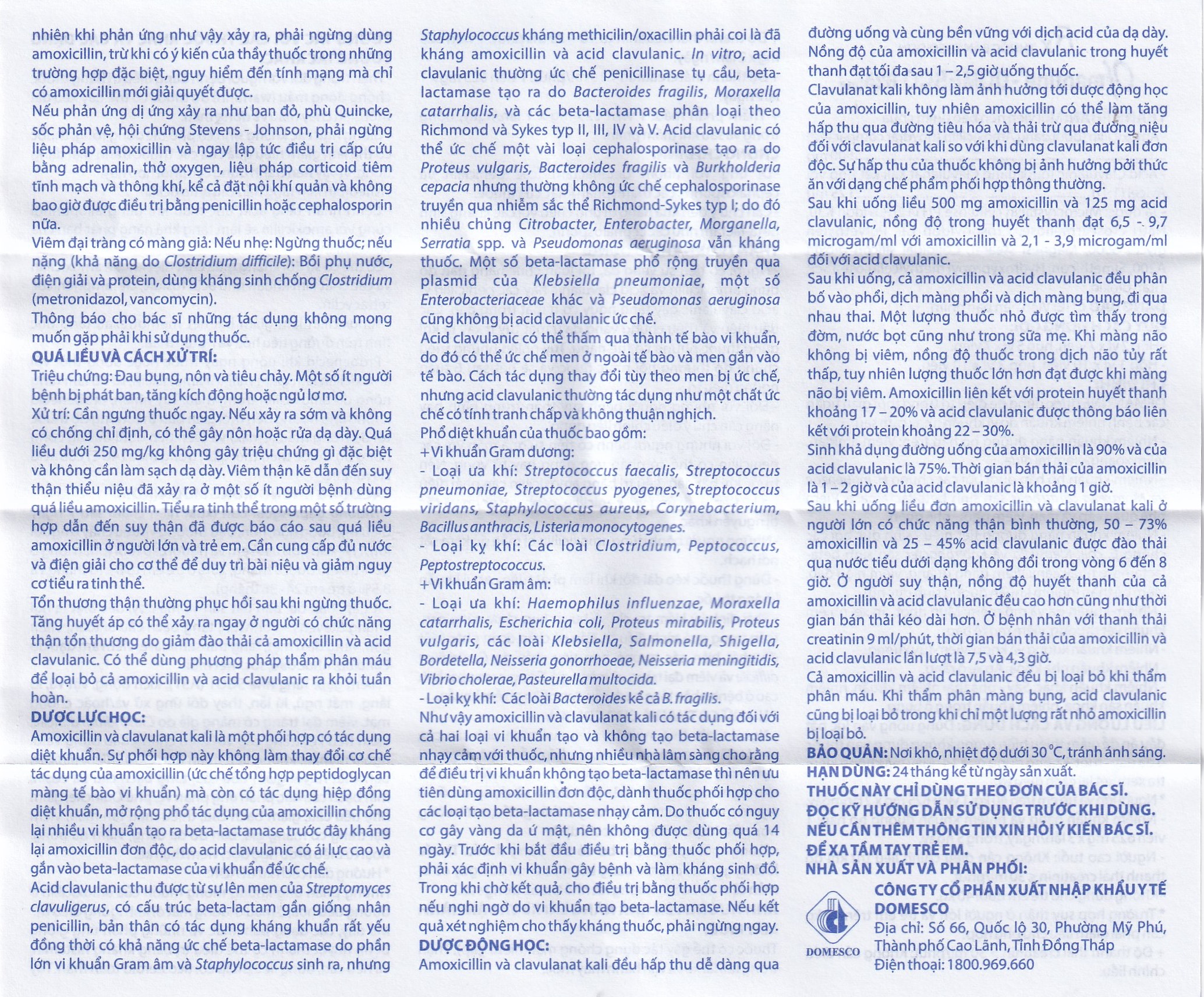 Thuốc Ofmantine Domesco 625mg điều trị nhiễm khuẩn đường hô hấp, đường tiết niệu - sinh dục (2 vỉ x 7 viên)