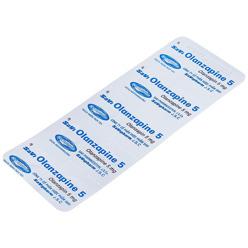 Thuốc Savi Olanzapine 5 điều trị bệnh tâm thần phân liệt (3 vỉ x 10 viên) 