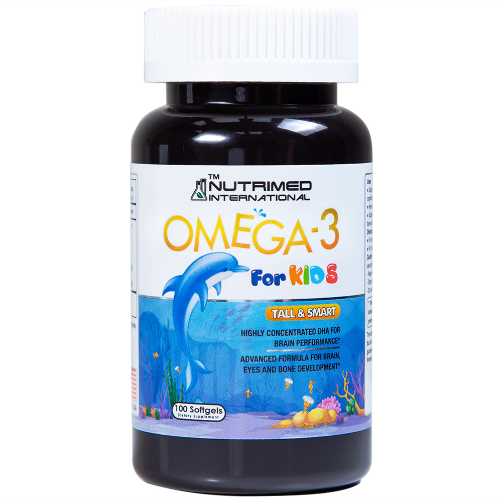 Viên uống giúp trẻ phát triển chiều cao, trí não và thị lực Omega-3 For Kids Nutrimed (100 viên)