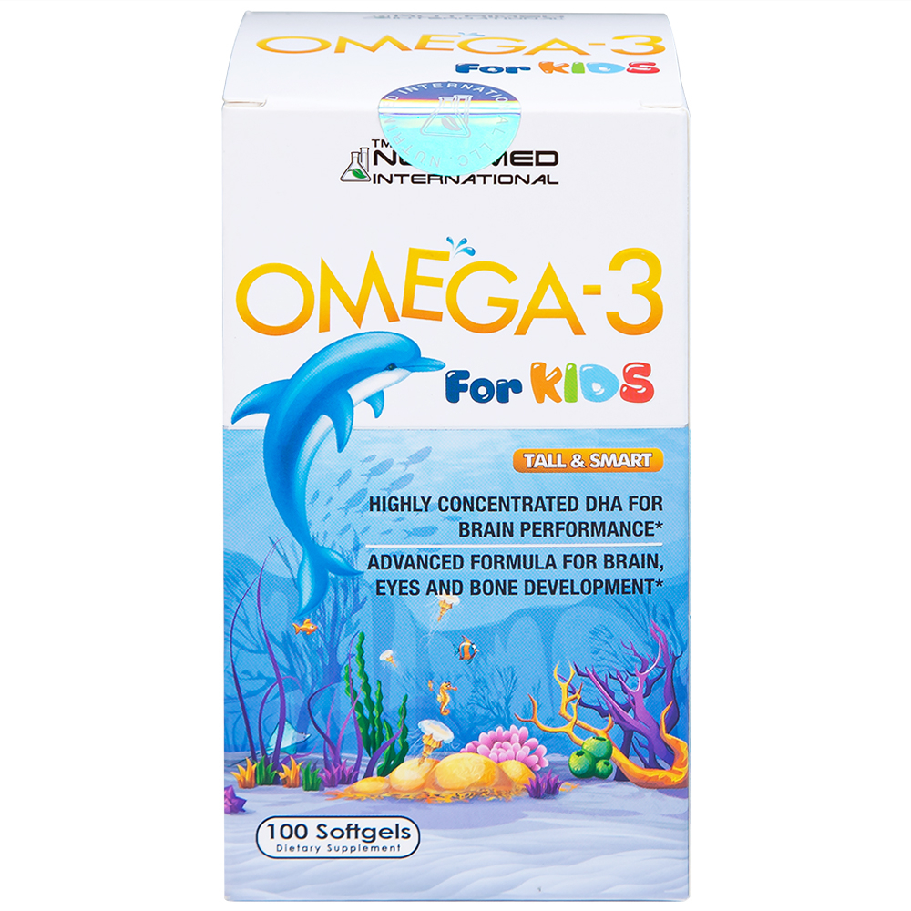 Viên uống giúp trẻ phát triển chiều cao, trí não và thị lực Omega-3 For Kids Nutrimed (100 viên)