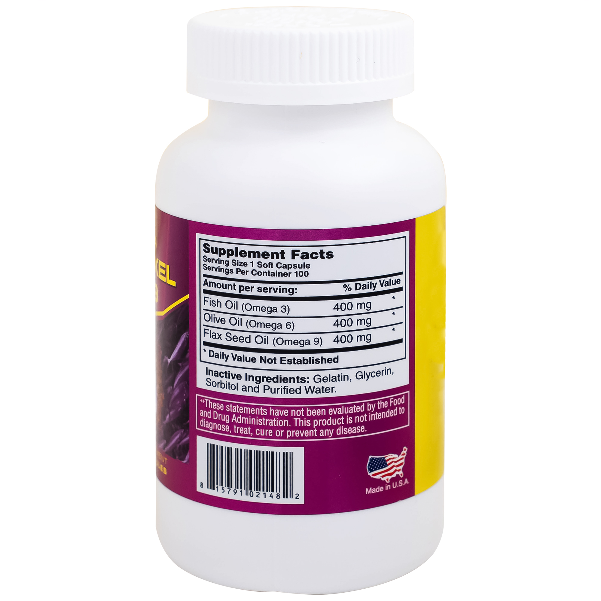 Viên uống hỗ trợ tốt cho não bộ, thị lực và tim mạch Omexxel 3-6-9 (100 viên)