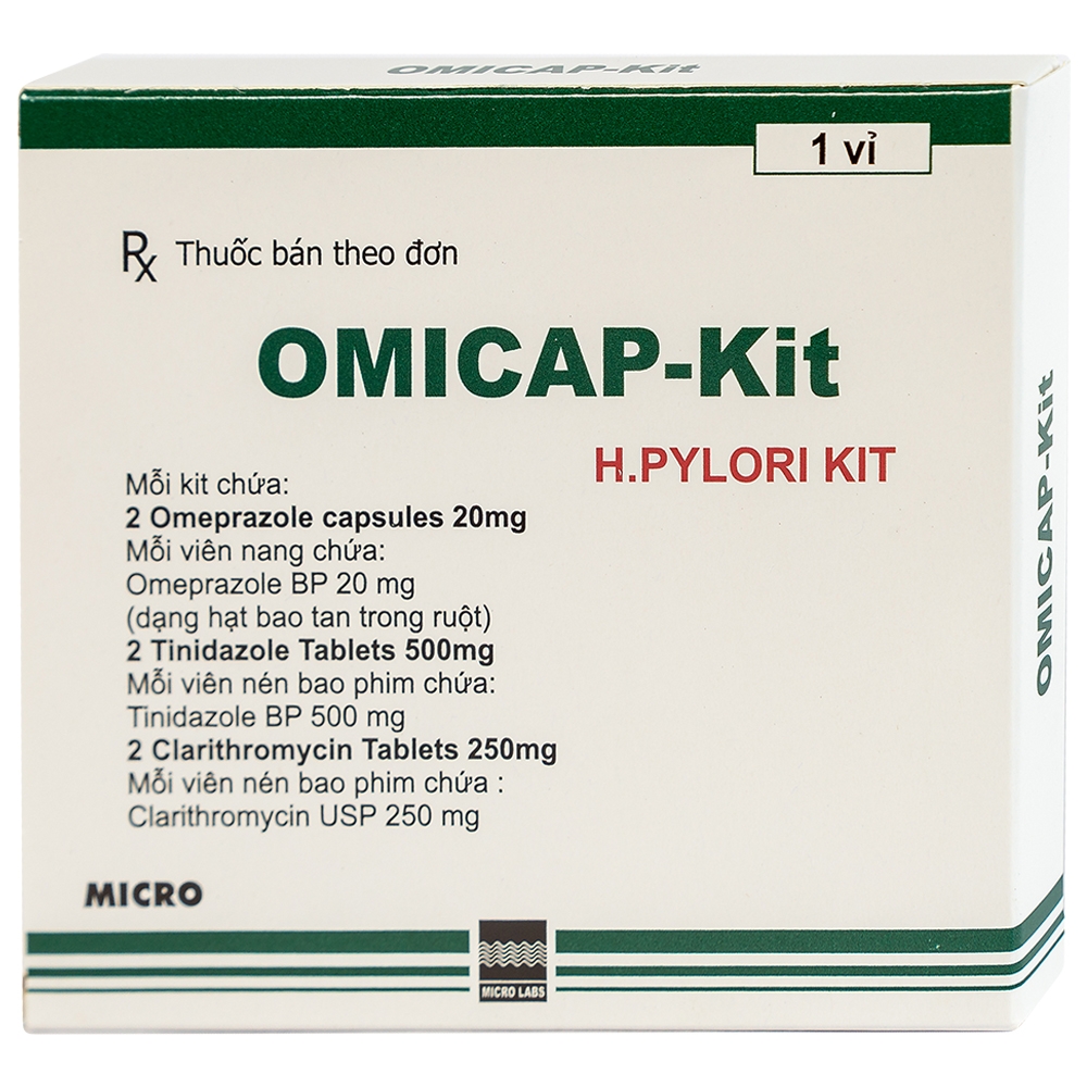 Thuốc Omicap-Kit Micro điều trị viêm dạ dày mãn tính, loét dạ dày - tá tràng (7 kít) 