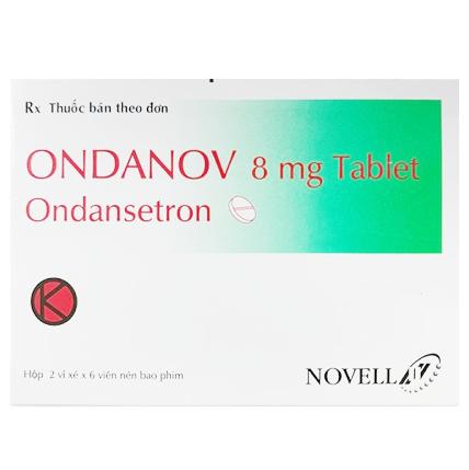 Thuốc Ondanov 8mg Novell Pharma kiểm soát buồn nôn và nôn do hóa trị (2 vỉ x 6 viên)