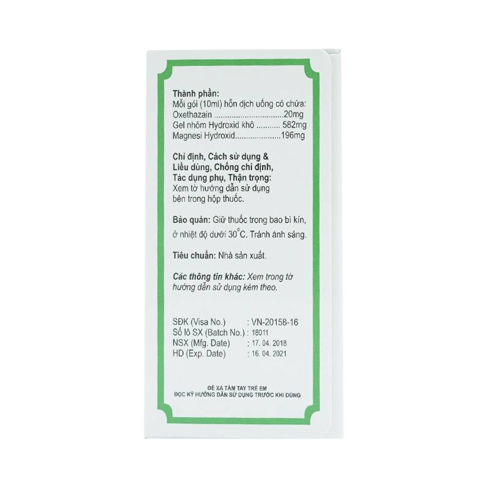 Hỗn dịch uống Onsmix Suspension Huons giảm acid dạ dày, chứng ợ nóng (20 gói x 10ml)