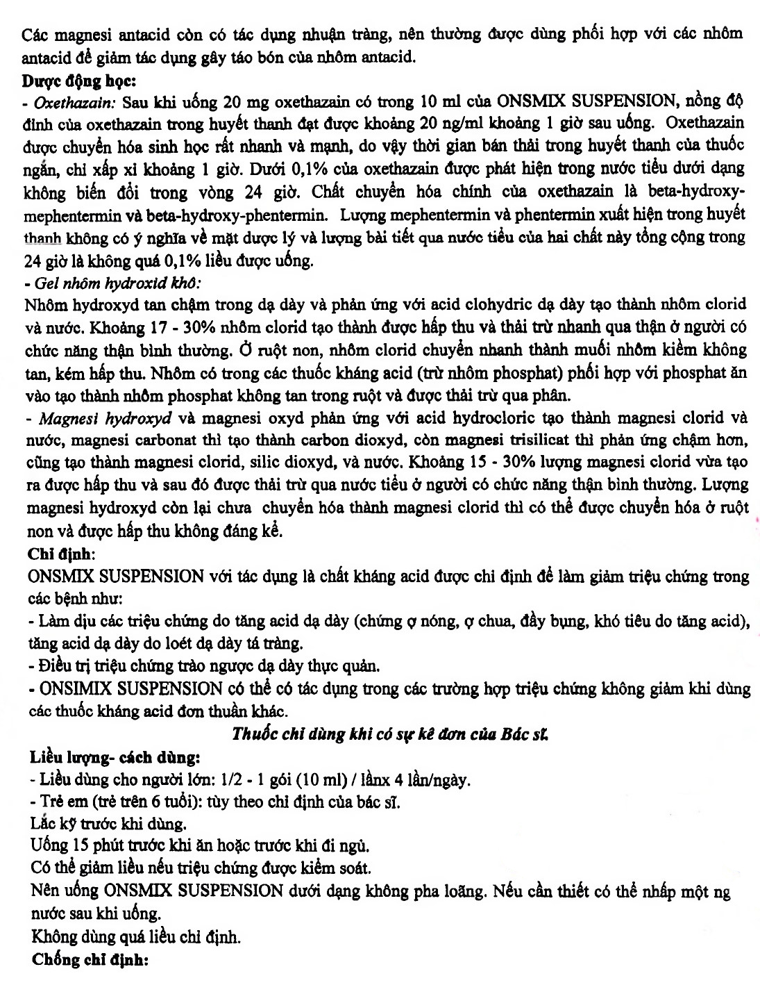 Hỗn dịch uống Onsmix Suspension Huons giảm acid dạ dày, chứng ợ nóng (20 gói x 10ml)