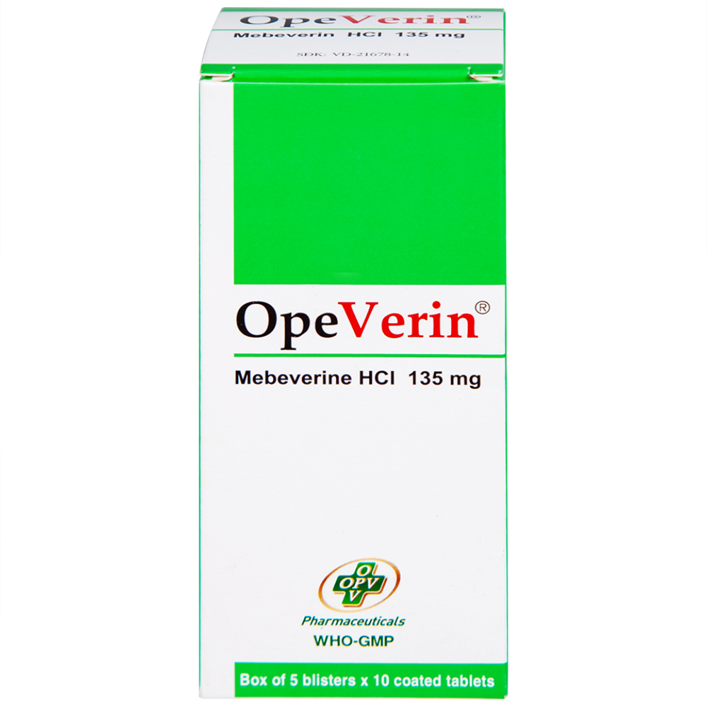 Thuốc OpeVerin 135mg OPV điều trị hội chứng ruột kích thích (5 vỉ x 10 viên)