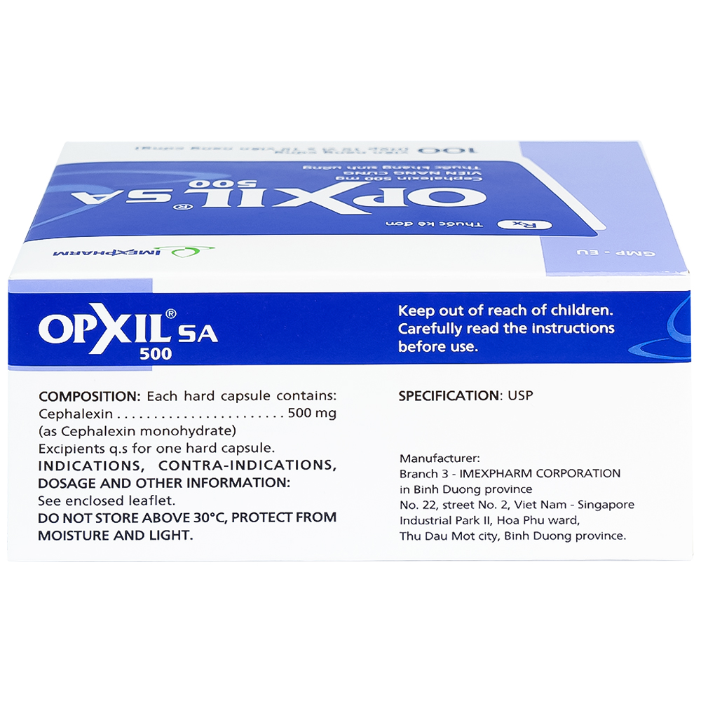 Thuốc OPXIL SA 500 Imexpharm điều trị các nhiễm khuẩn do các vi khuẩn nhạy cảm (10 vỉ x 10 viên)