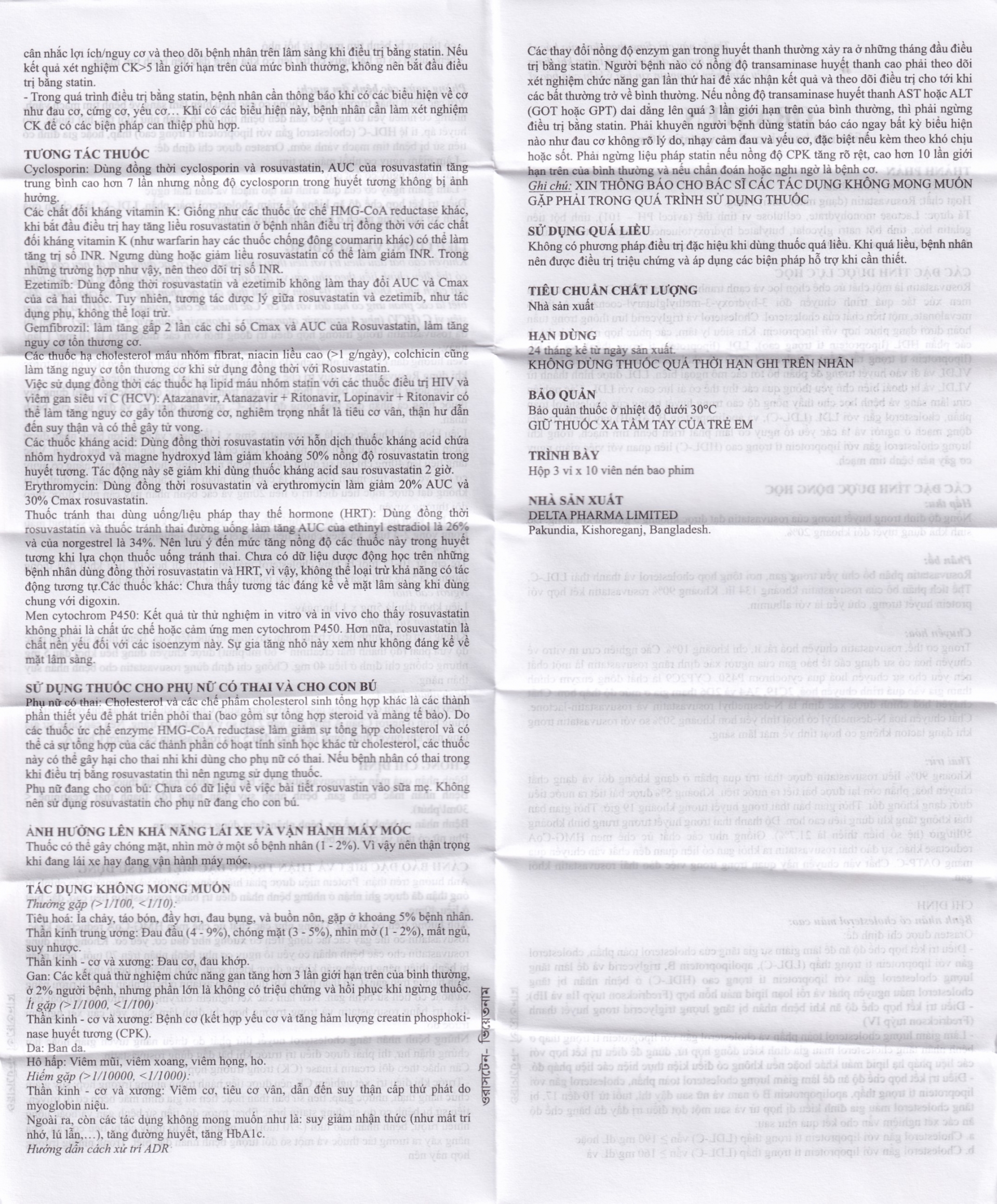 Thuốc Orasten 10mg Delta Pharma giảm cholesterone toàn phần (3 vỉ x 10 viên)