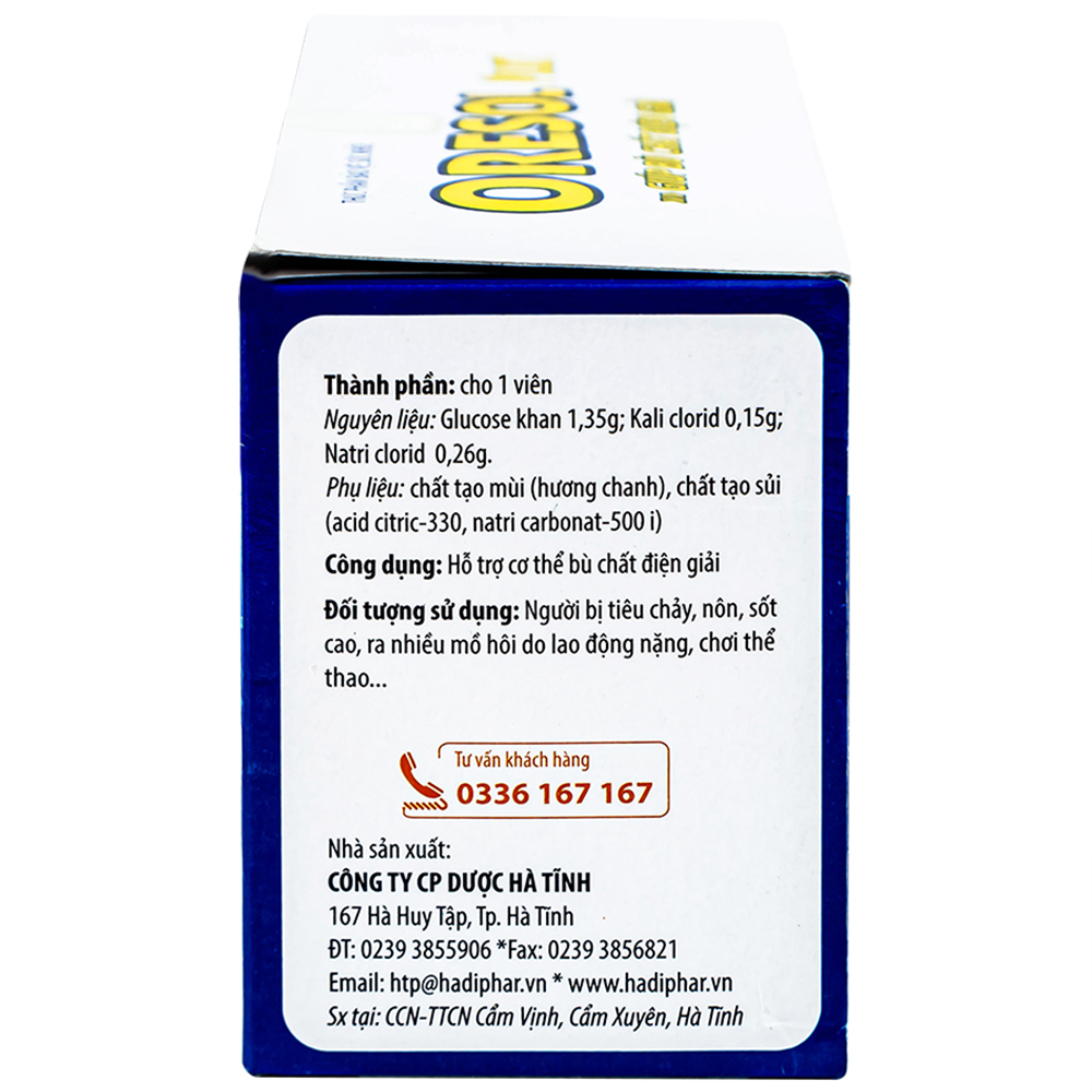 Viên sủi giúp bù chất điện giải Oresol Pluz Hadiphar (10 viên)