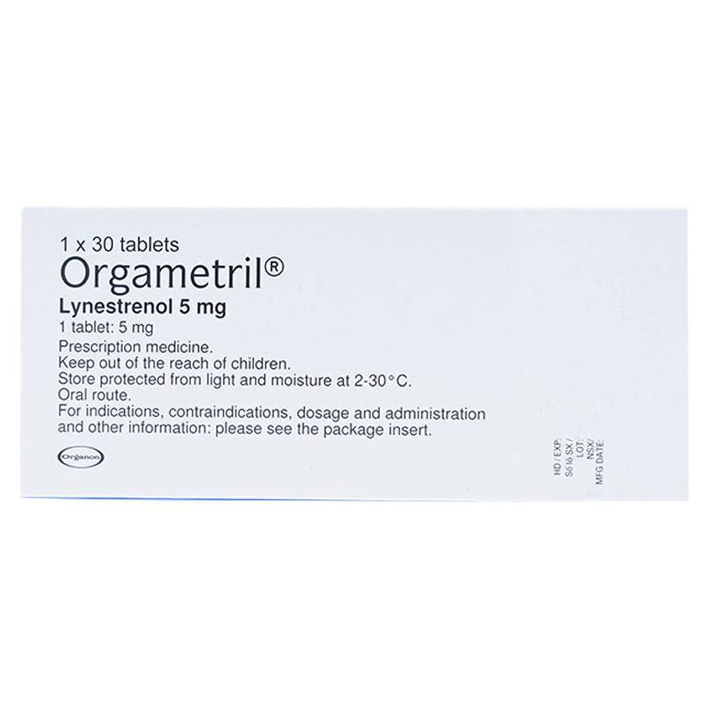 Viên nén Orgametril 5mg MSD điều trị đa kinh, rong kinh, rong huyết (1 vỉ x 30 viên)