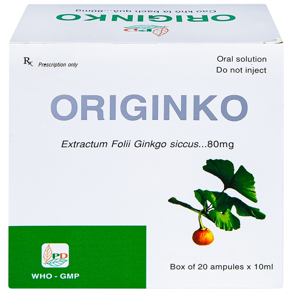 Dung dịch uống Originko 80mg Phương Đông phòng và điều trị suy giảm trí nhớ (20 ống x 10ml)