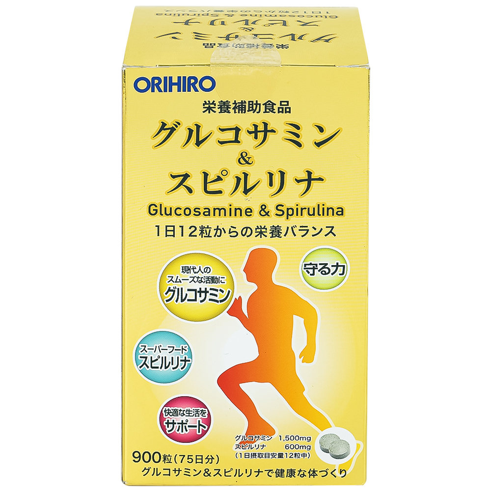 Viên uống tăng tiết dịch khớp giảm thoái hóa khớp Orihiro Glucosamine and Spirulna (900 viên)