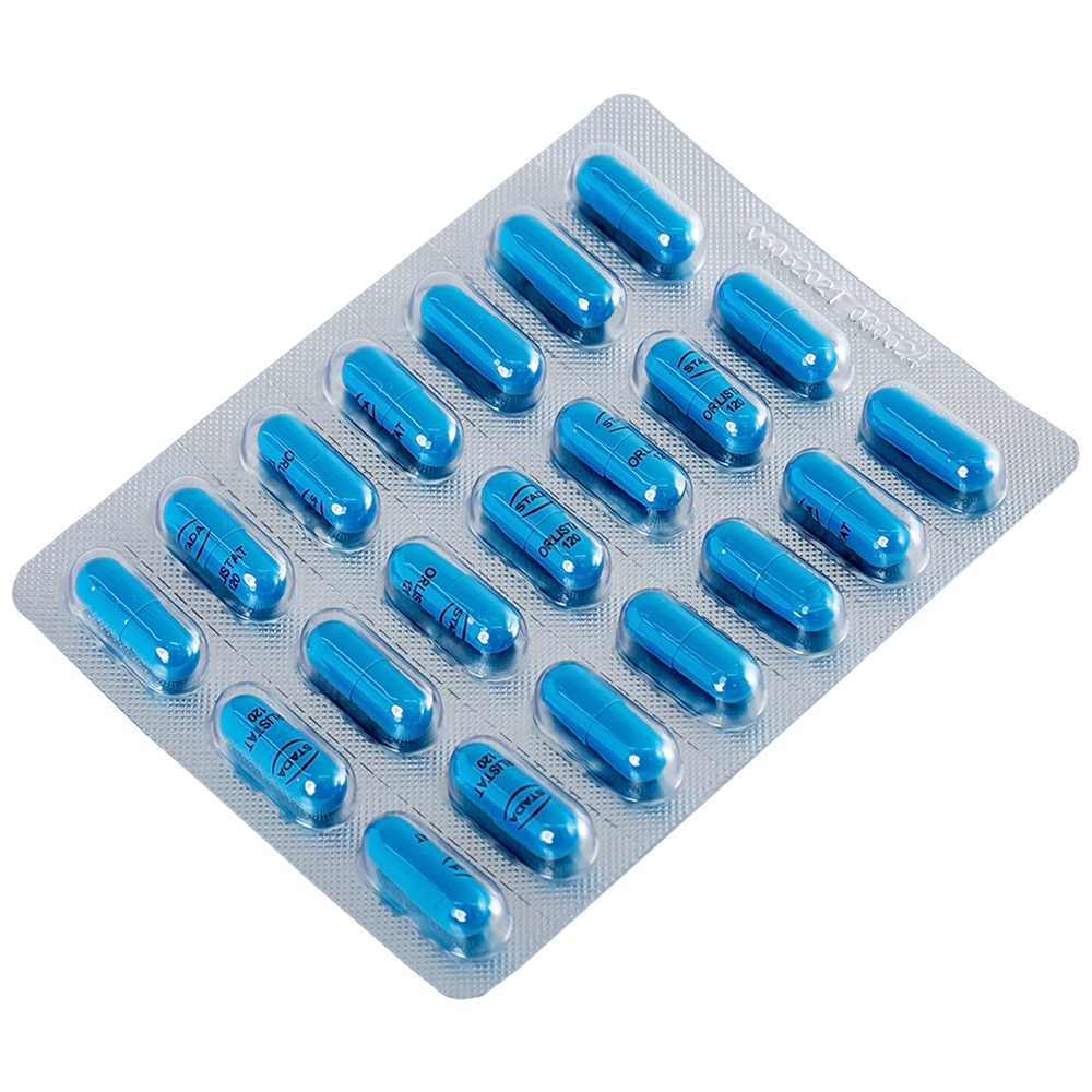 Thuốc Orlistat Stada 120mg hỗ trợ giảm nhẹ calo cho bệnh béo phì (2 vỉ x 21 viên)
