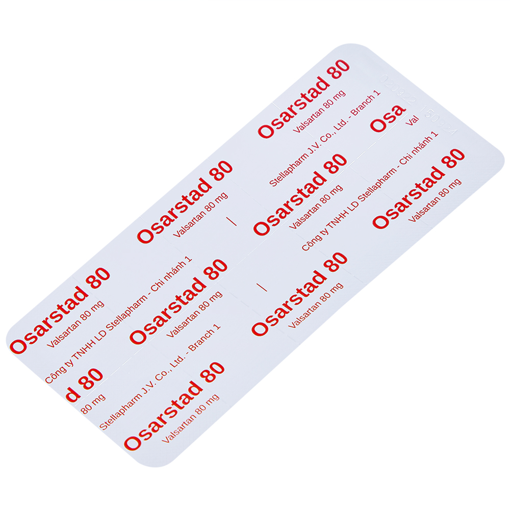 Viên nén Osarstad 80 Stella điều trị tăng huyết áp (3 vỉ x 10 viên)