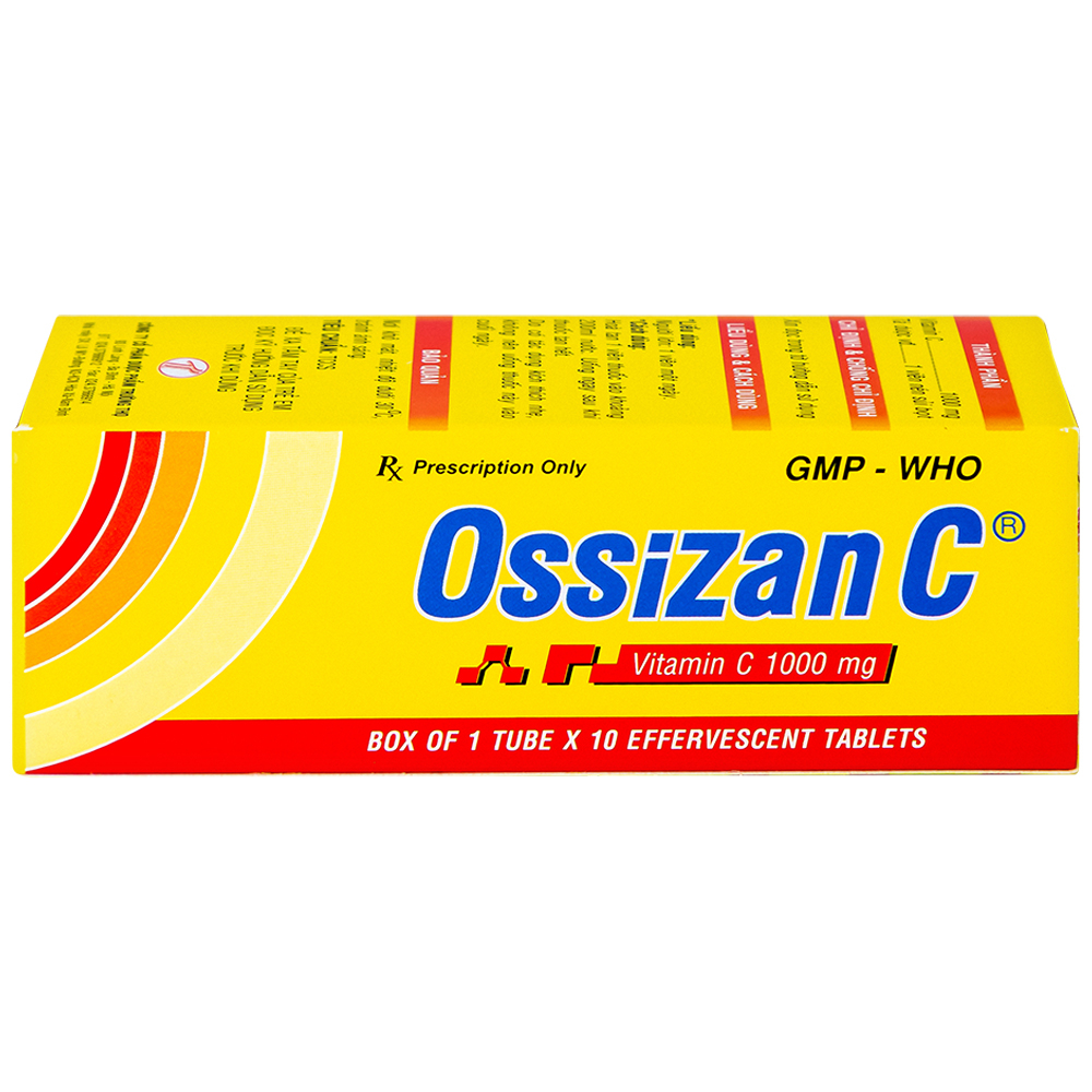 Viên sủi Ossizan C 1000mg Trường Thọ điều trị thiếu hụt vitamin C (10 viên)
