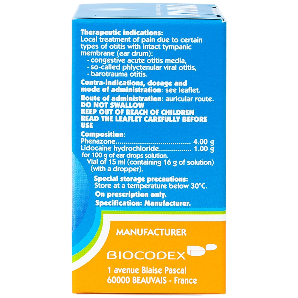 Thuốc nhỏ tai Otipax Biocodex điều trị đau do viêm tai (15ml)